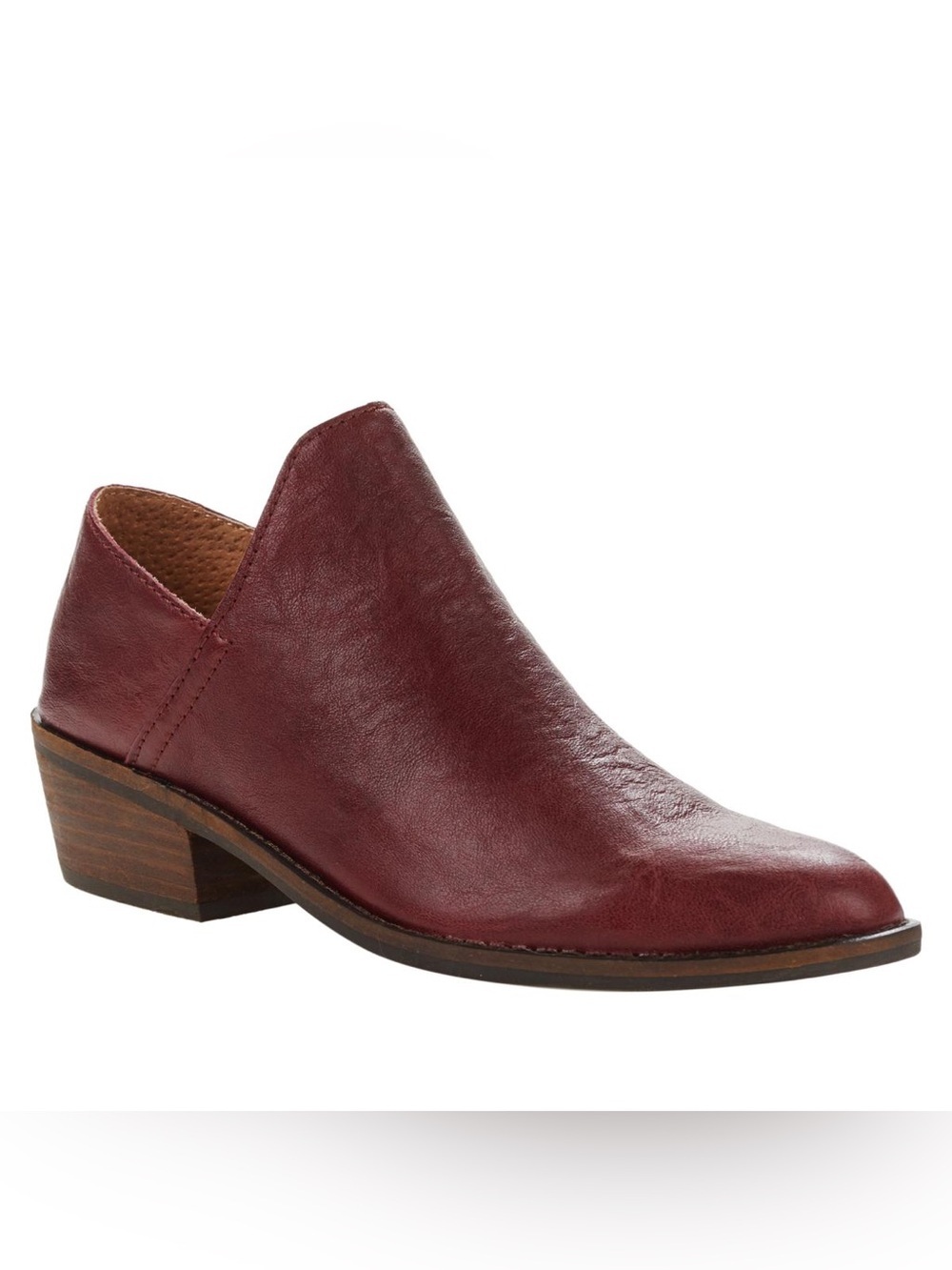 Lucky Brand Fausst Pointed-Toe Leather Shootie Tan Brown Shoe 6.5